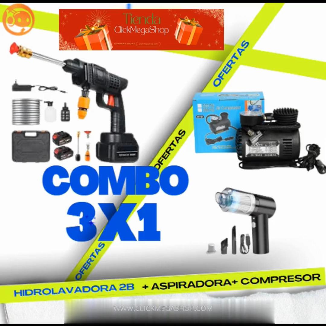 Combo Hidrolavadora + Aspiradora +Compresor