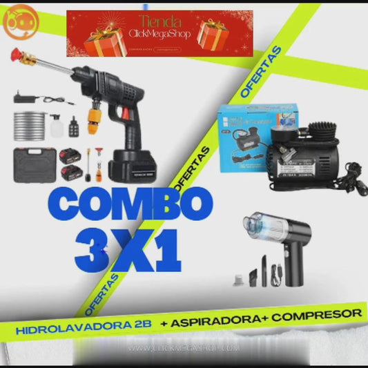 Combo Hidrolavadora + Aspiradora +Compresor